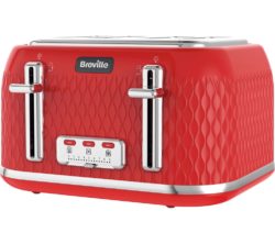 BREVILLE Curve VTT914 4-Slice Toaster - Red